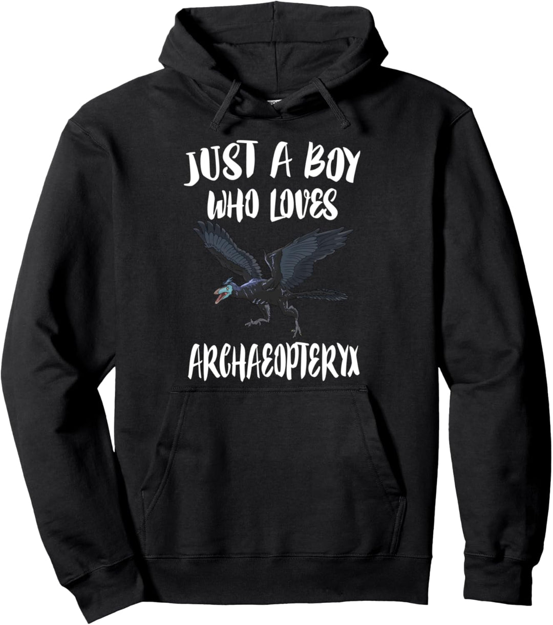 Just A Boy Who Loves Archaeopteryx Dinosaur Pullover Hoodie