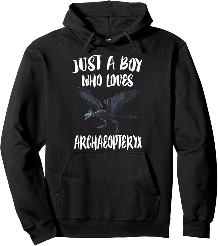 Just A Boy Who Loves Archaeopteryx Dinosaur Pullover Hoodie