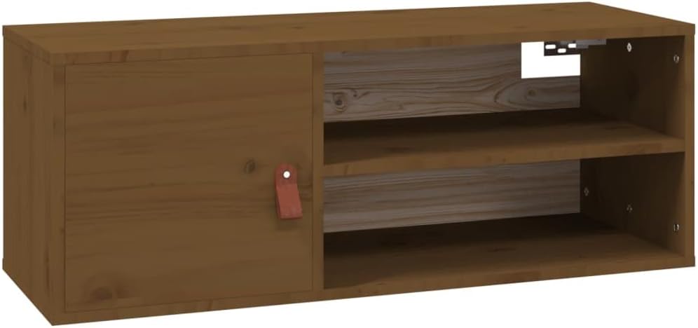 WIFESE 80x30x30 cm Wandschrank TV Schrank mit 2 Offene Fächer Hängeschrank TV Board Hängend Bücherre