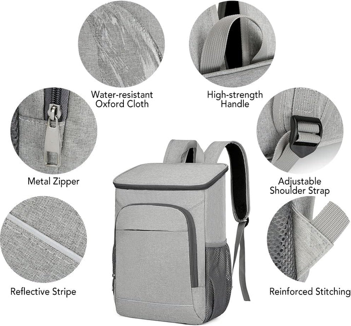 Lixada Kühl-Rucksack mit Kühlbox, Kühlbox, wasserdicht, zwei Etagen, für Camping, Wandern, Picknick,