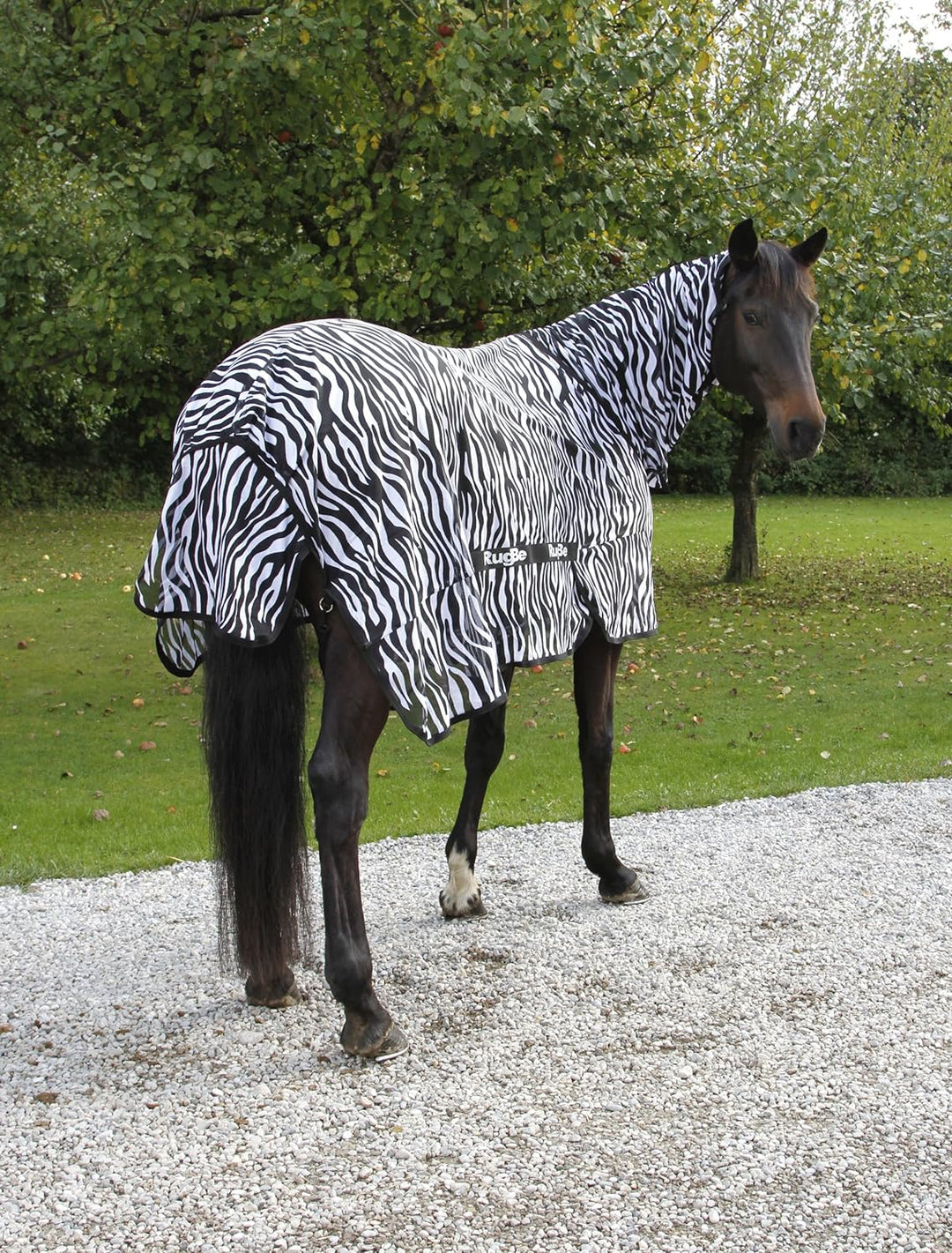 KERBL RugBe Zebra Fliegendecke Ekzemerdecke Pferdedecke mit Halsteil 125cm, 125