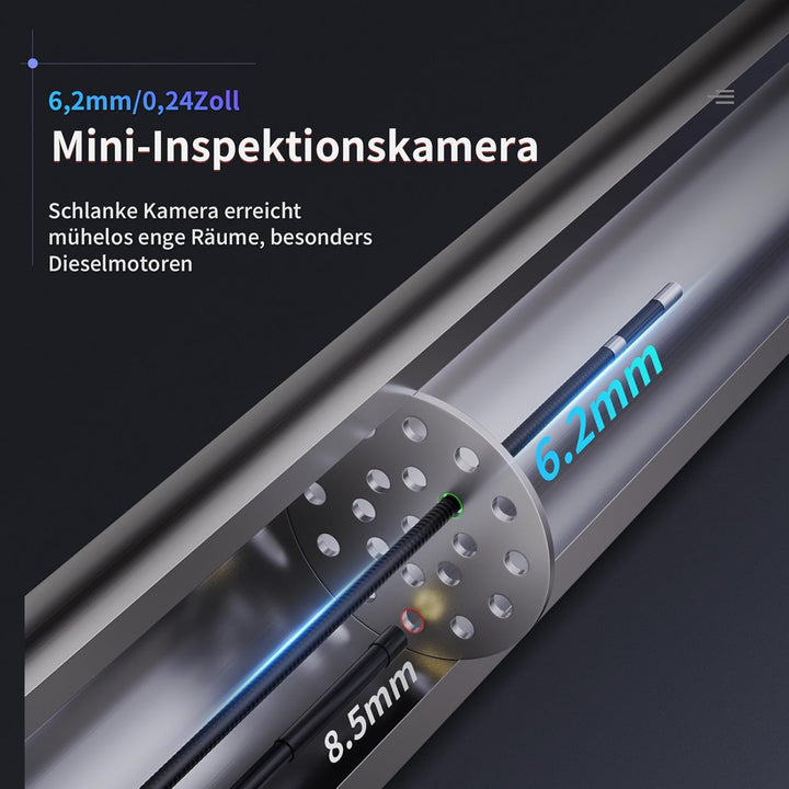 Ralcam Endoskopkamera mit Licht Endoscope Camera - Endoskop 6,2mm Inspektionskamera 3,5" HD 720P Roh