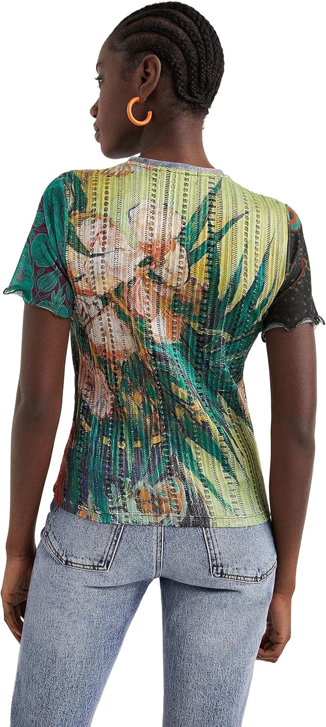 Desigual Damen Ts_la Berceuse T-Shirt XS Grün, XS Grün