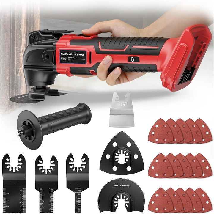 Akku Multifunktionswerkzeug kompatibel mit Milwaukee 18V Akkus, Multitool Lektrisch 23 Zubehörteile