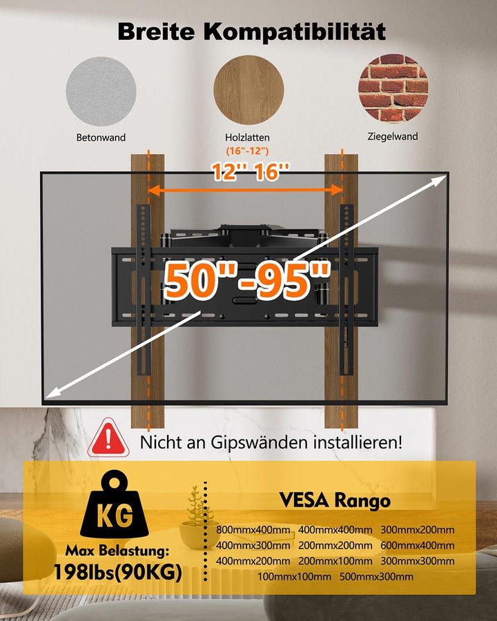 FORGING Mount TV Wandhalterung mit 109cm Langer Reichweite & Robuster 2 Gelenkarme Neigbare Schwenkb