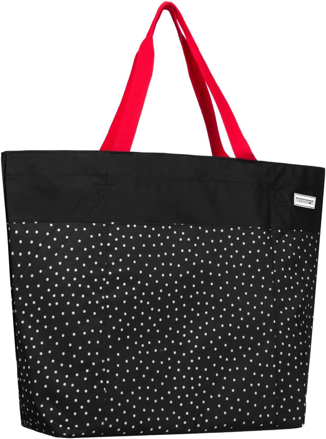 anndora XXL Shopper schwarz weiss gepunktet - Strandtasche 40 Liter Schultertasche Einkaufstasche, S
