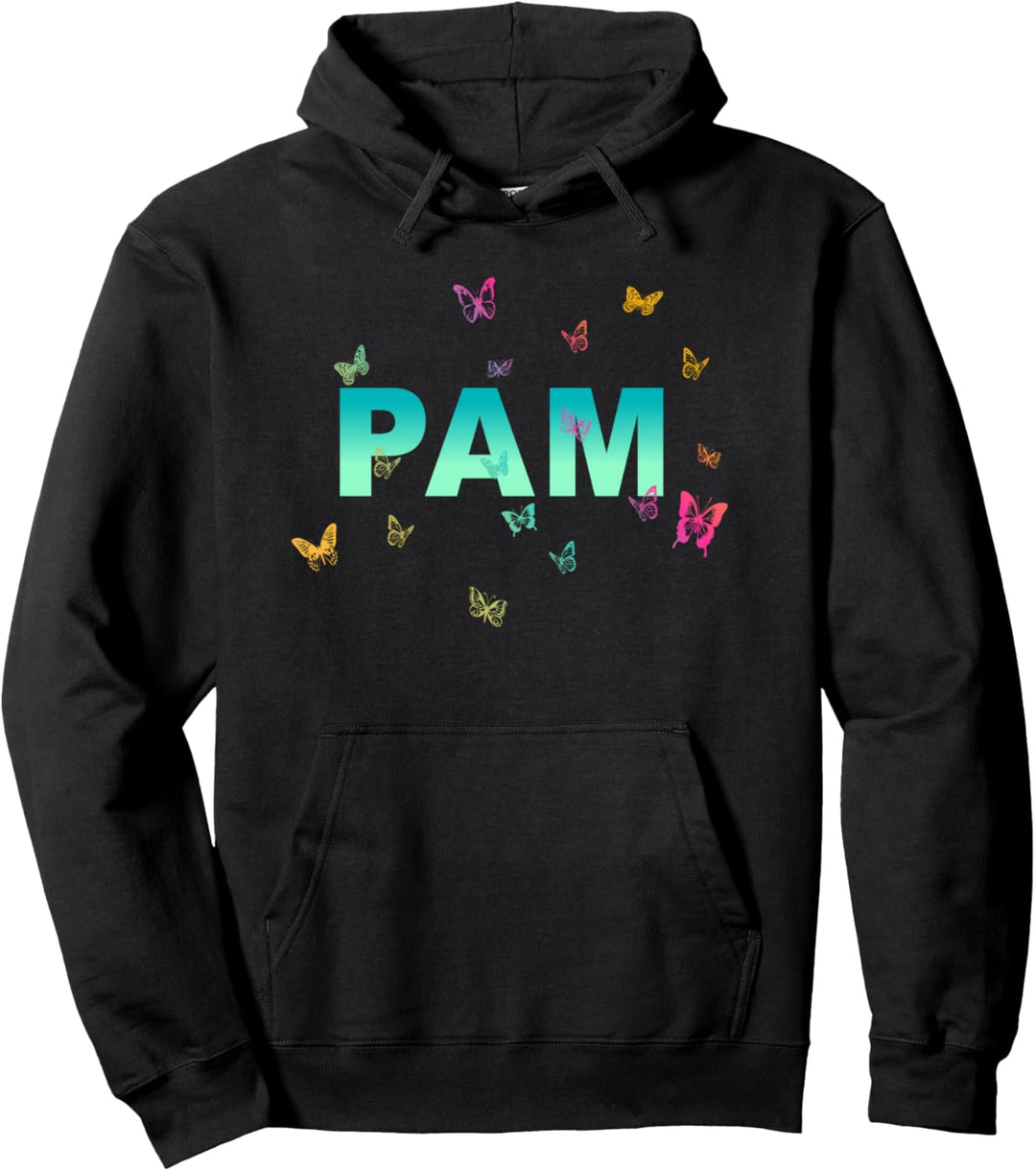Pam - Schöner Name mit bunten Schmetterlingen Pullover Hoodie