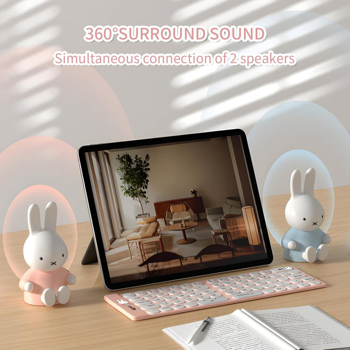 MiPow x Miffy 2026 New Model Bluetooth Speaker, Portable Wireless HD Stereo, Bluetooth 5.0, 220g Lig