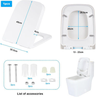 KEESIN Toilettendeckel,WC Sitz mit Absenkautomatik Toilettendeckel Klodeckel Klobrille mit Quick-Rel