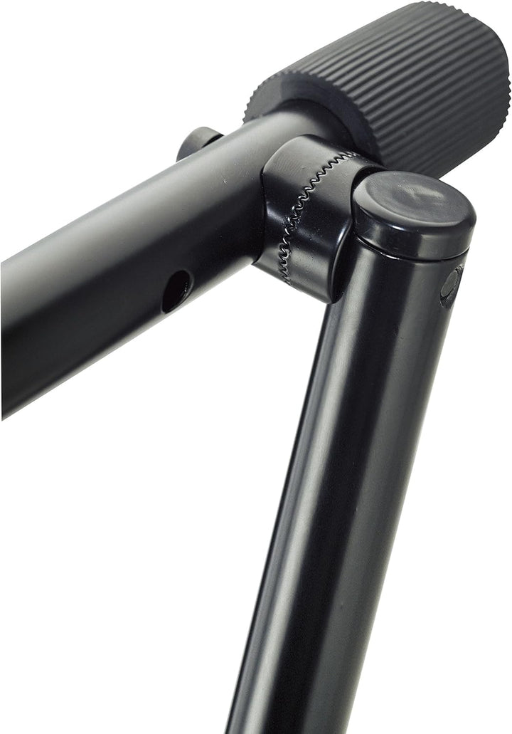 K&M 18941 Aufsatz Schwarz aus Stahl - Erweiterung mit vorderen Anschlägen für X-Ständer - flexibel v