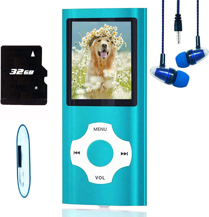 Hotechs MP3-Player/MP4-Player, MP3-Player mit 32 GB Speicherkarte, schlankes Design, digitales LCD-D