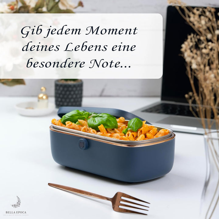 Bella Epoca: Elektrische Tragbare Heizbox – Elegante Wärmende Lunchbox. Elektrische Lunchbox mit 2 F