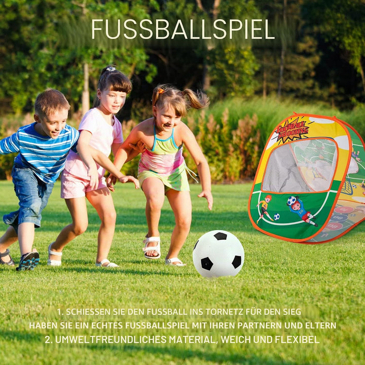 Sundaymot Outdoor Spiele für Kinder, Wurfspiel Kinder 3 in 1 mit Fussball, Sitzsack,Klettbälle, Falt