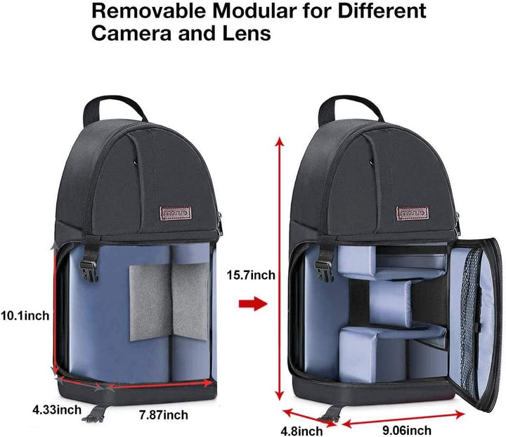 MOSISO Kameratasche Brust, DSLR/SLR/Spiegellose Kamera Rucksack Tasche Stossfester Fotografie Rucksa