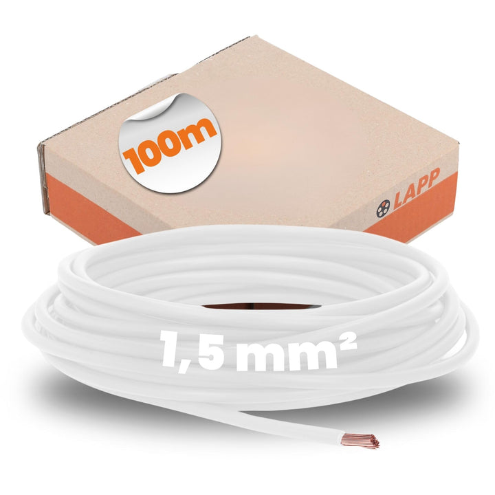 100m Lapp 4520051 PVC Einzelader H07V-K 1,5 mm² weiss