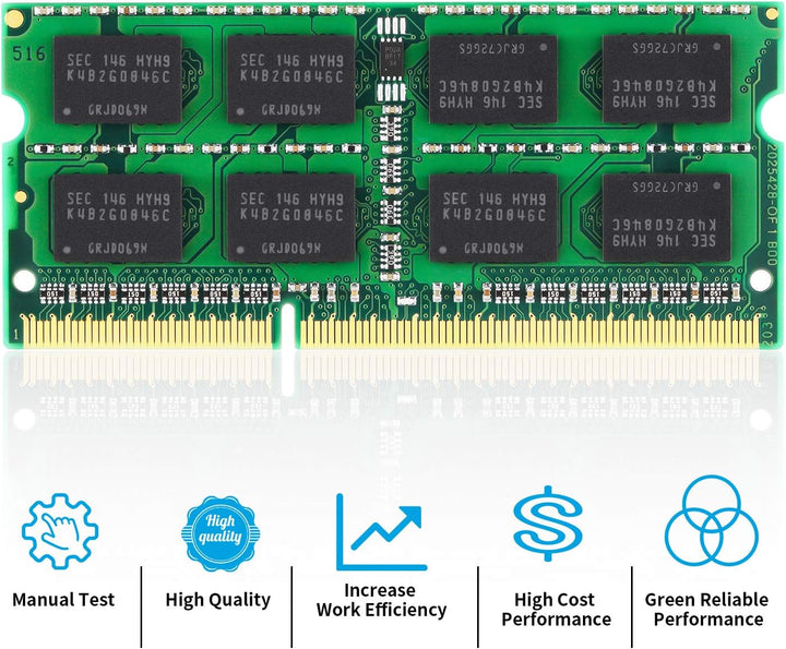 DUOMEIQI 8GB 4GBx2 PC3-10600S DDR3 1333 RAM 2Rx8 204pin 1.5V CL9 4GB Aggiornamento di Memoria per Ea
