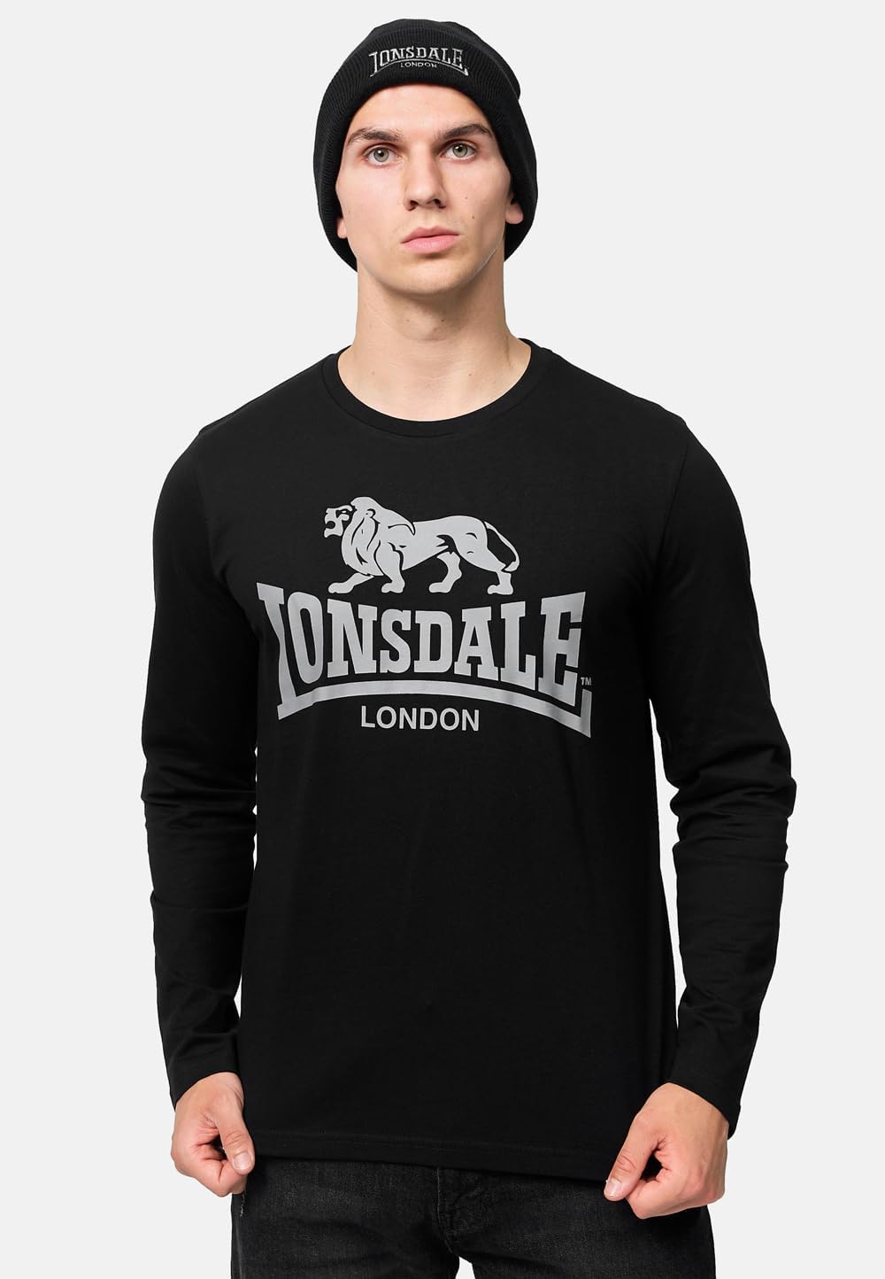 Lonsdale Herren Fintona T-Shirt S Black/White, S Black/White