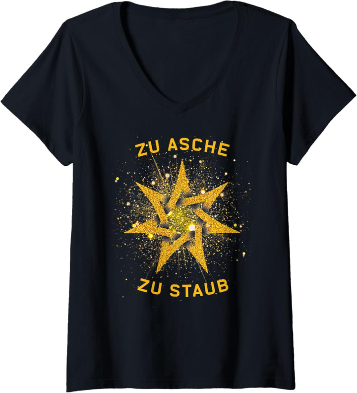 Damen Berlin Outfit: Zu Asche Zu Staub // Dein Soundtrack T-Shirt mit V-Ausschnitt