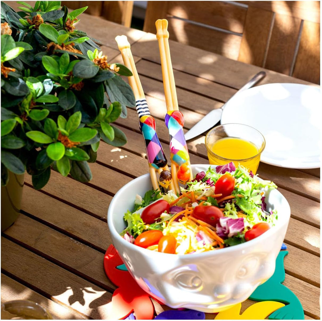 Pylones Salat-Besteck Harlekinmotiv