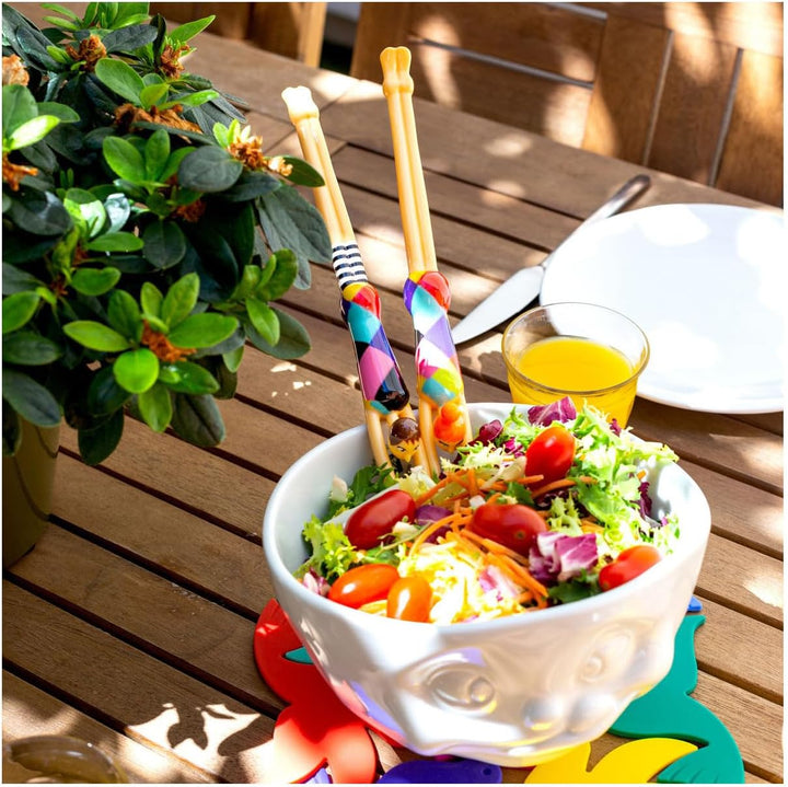 Pylones Salat-Besteck Harlekinmotiv