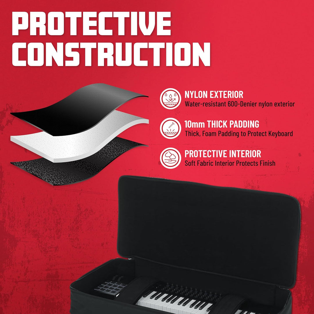 Gator Cases GKB Serie gepolsterte Keyboard Gig Bag für 61-Tasten-Keyboards (GKB-61) 61 Schlüssel, 61