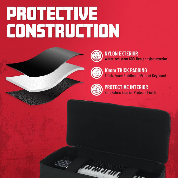 Gator Cases GKB Serie gepolsterte Keyboard Gig Bag für 61-Tasten-Keyboards (GKB-61) 61 Schlüssel, 61