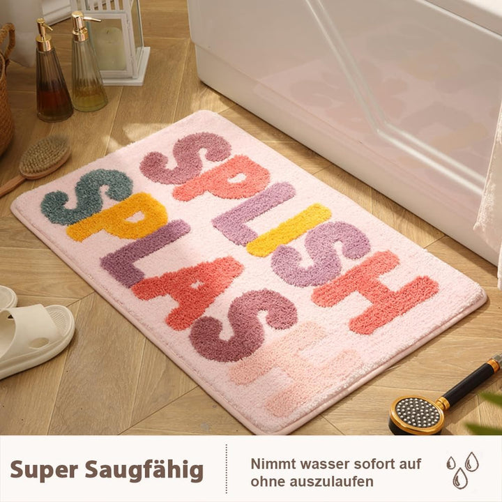 Freyamy TPR rutschfest Badteppich für Kinder,Weicher Plüsch Mikrofaser Badezimmermatte Super-saugsta