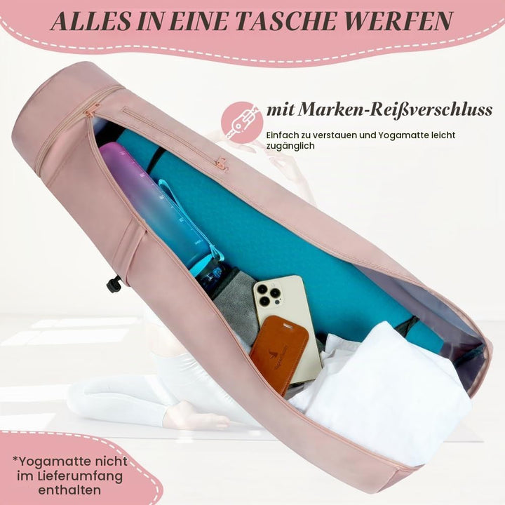 Aucuu Yogatasche, Yogamatte Tasche, Sporttasche Damen mit Nassfach &amp; Flaschentasche, Verstellbarer S