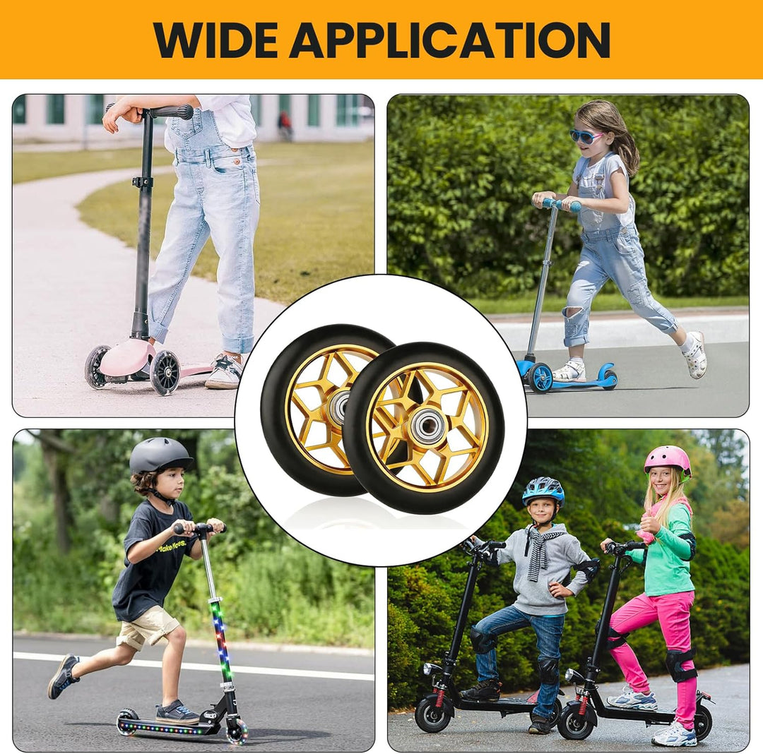 2 Stück Rutschfest Stunt Scooter Rollen, Stossdämpfend 110 mm Stunts Scooters Reifen Geräuscharm Gol