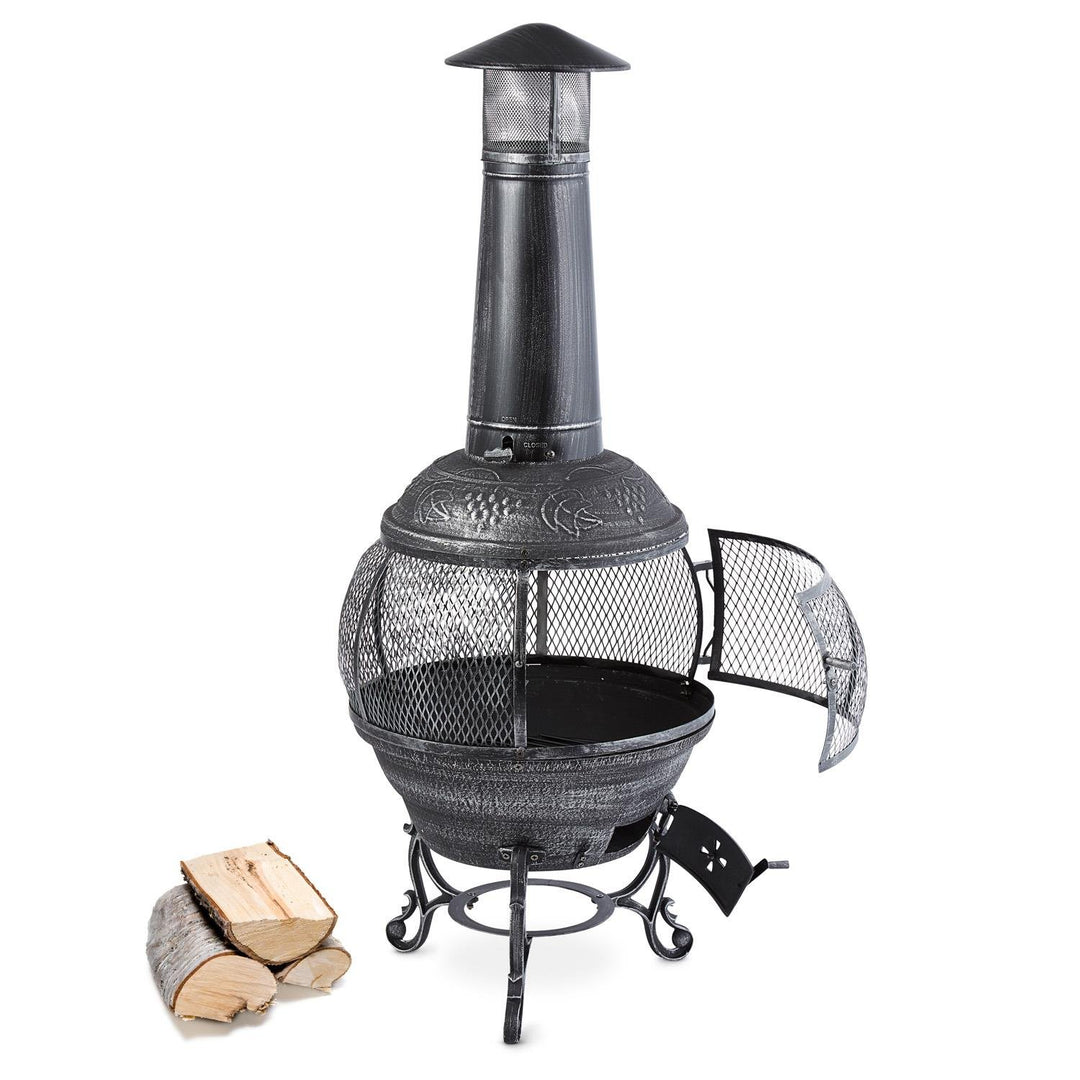 Blumfeldt Flavius, Feuerstelle, Gartenofen, Gartenkamin, Terrassenofen, Aztekenofen, Gusseisen, 360°