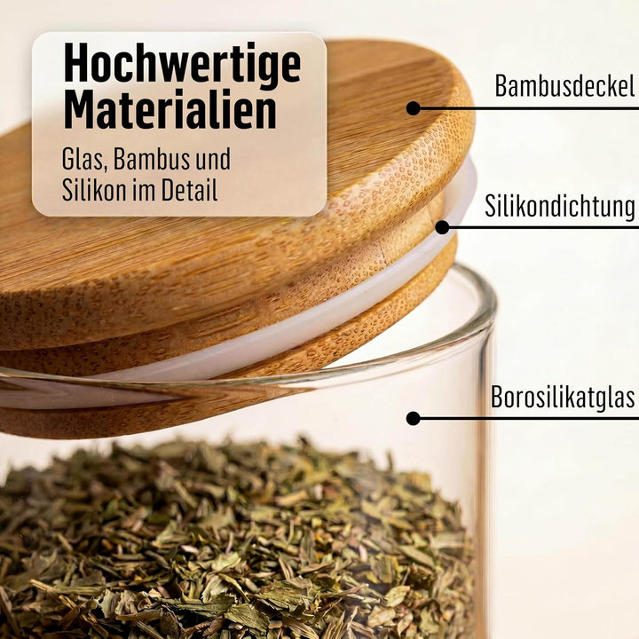 Deco Haus Gewürzgläser Set 10er - Gewürzdosen Set aus Glas - Vorratsgläser Set für Deine Gewürze Auf