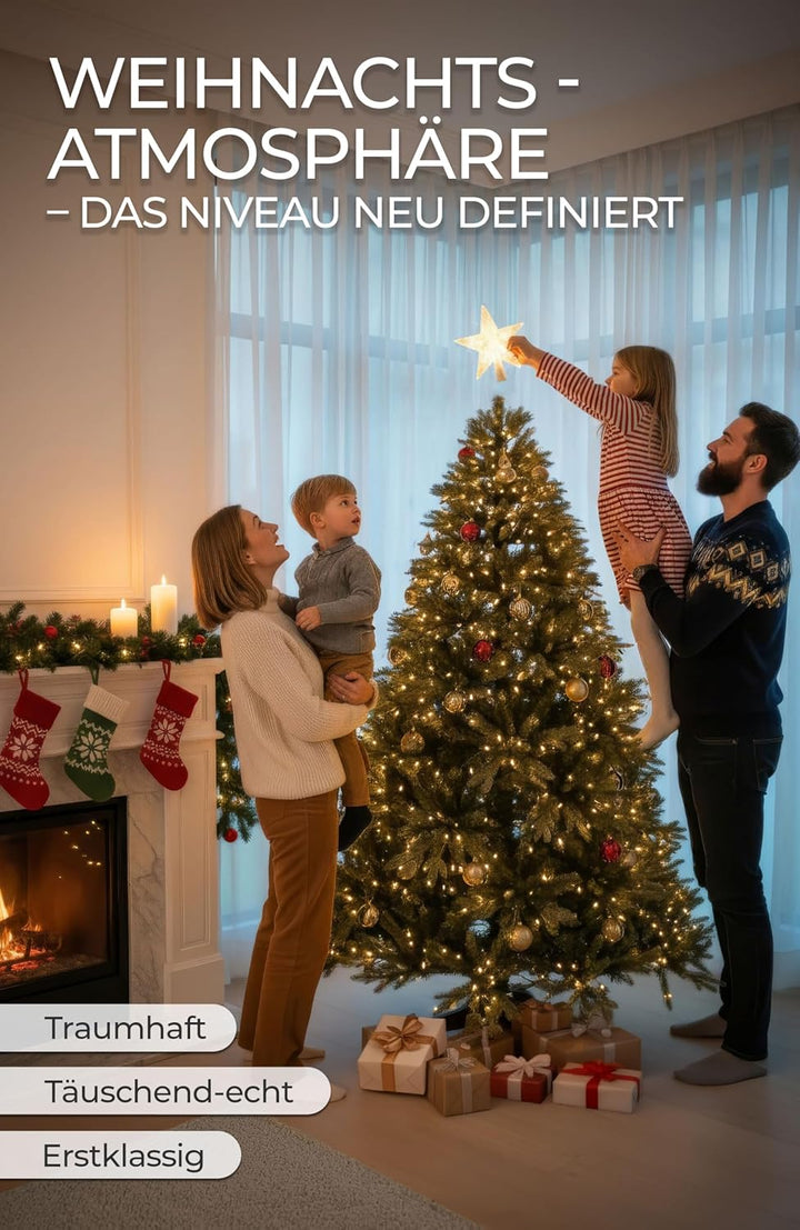 Menz Premium künstlicher Weihnachtsbaum GRÜN 182 cm – Naturgetreuer Weihnachtsbaum künstlich mit 850