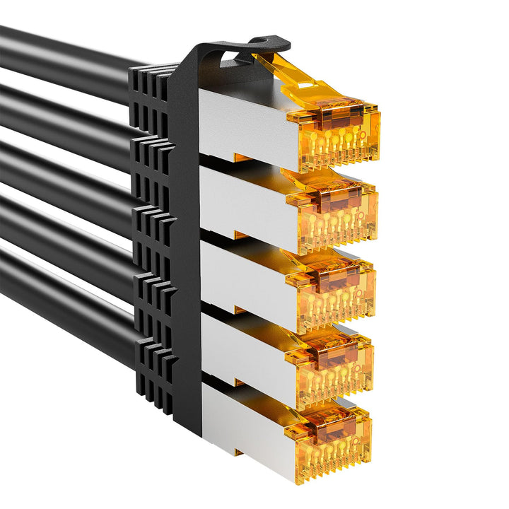 iwillink 5x 0,5M Patchkabel CAT 7, Lan Kabel CAT 7 Kurz(10Gbps, S/FTP PIMF Schirmung, Kupfer), Kompa