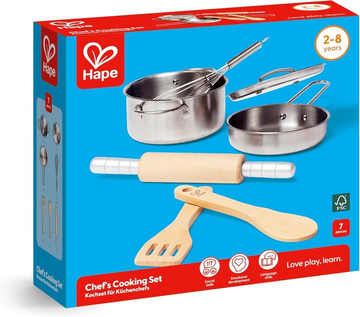 Hape E3137 - Kochset für Küchenchefs, Holzspielzeug, 2630 Jahre vor Ort Garantie Kochset für Küchenc