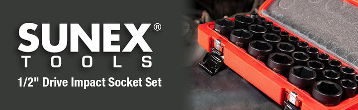 Sunex SUN2645 26PC 0,5 Zoll-Laufwerk Metric Steckschl-ssel Set Steckschlüsselsatz, Steckschlüsselsat