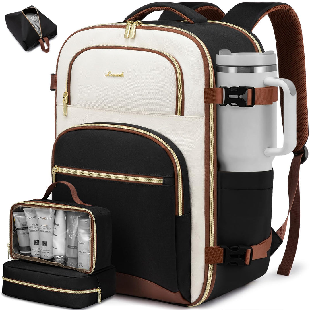LOVEVOOK Handgepäck Rucksack Flugzeug, 40L Gross Reiserucksack Damen Herren Tasche, 17 Zoll Laptop R