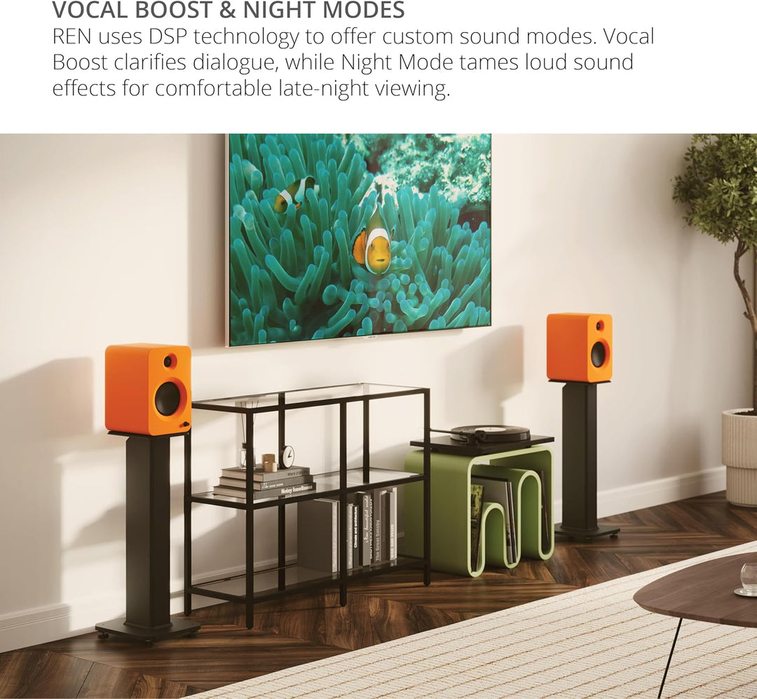 Kanto Ren 200W Powered Speaker System with HDMI ARC Input for TV & Home Theater | USB-C and Bluetoot