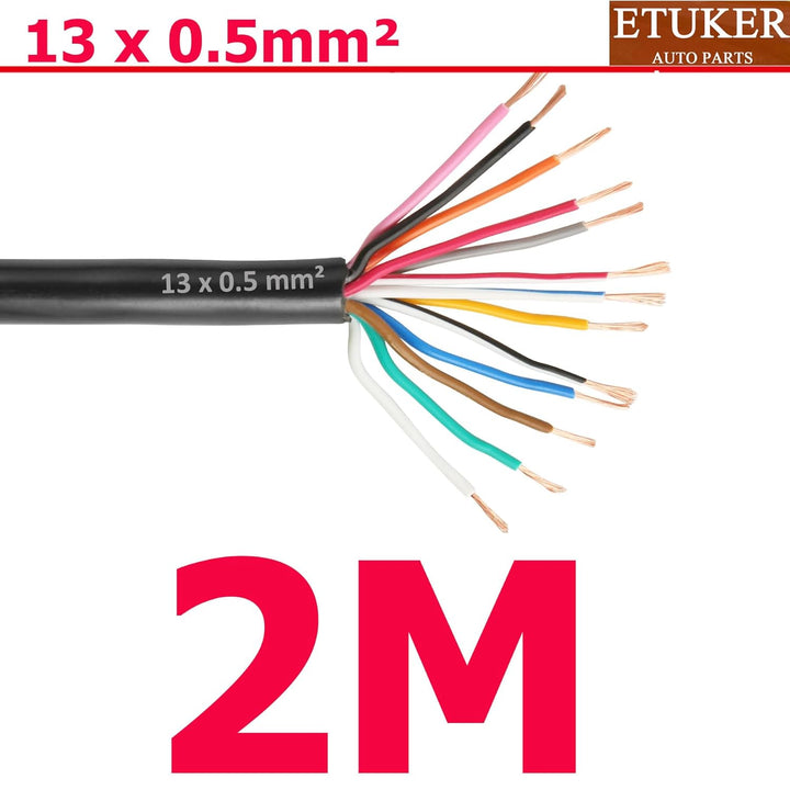 20AWG 13×0.5mm² Elektrischer Draht Kabel 13 adrig 2M Kupferkabel Fahrzeugkabel 13 polig Verlängerung