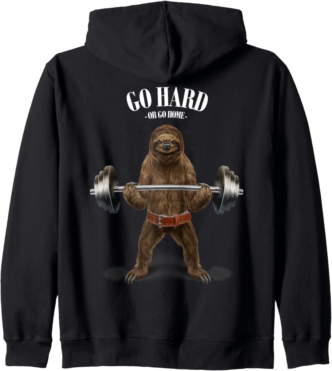 Riesenfaultier beim Heben von Gewichten im Fitnessstudio Kapuzenjacke