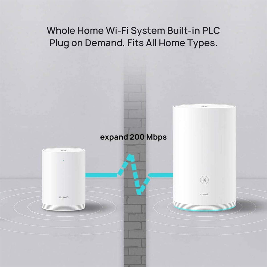 HUAWEI Wi-Fi Q2 Pro (1 Basis + 1 Satellit), Powerline WLAN Mesh Set (1200Mbits+1000Mbits, inkl. Plug