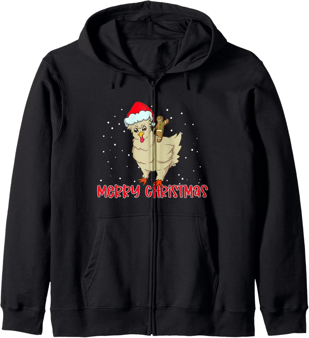 Lebkuchenmann reitet Huhn - Lustiges Weihnachts Kapuzenjacke