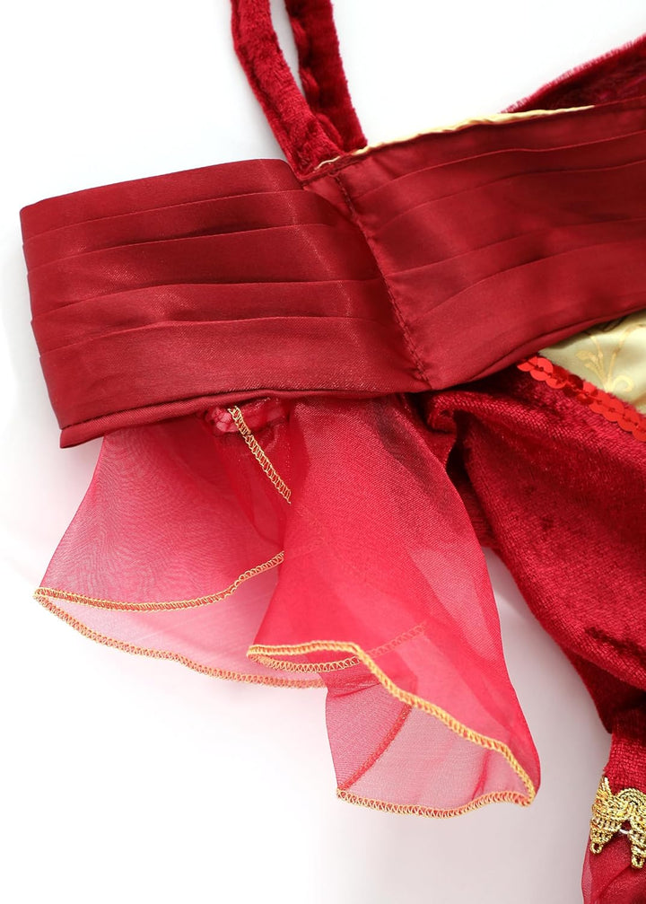 Sincere Party Mädchen Deluxe Prinzessin Fancy Kleid mit Accessoires 5T-6T/110-116 Rote Glocke mit Ti