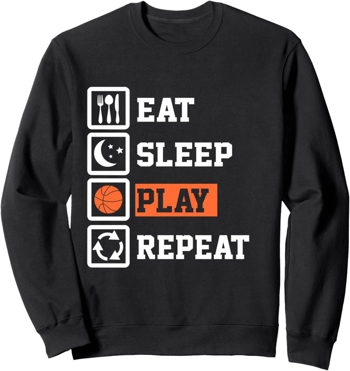 Eat Sleep Basketball Repeat Funny Basketball Sweatshirt