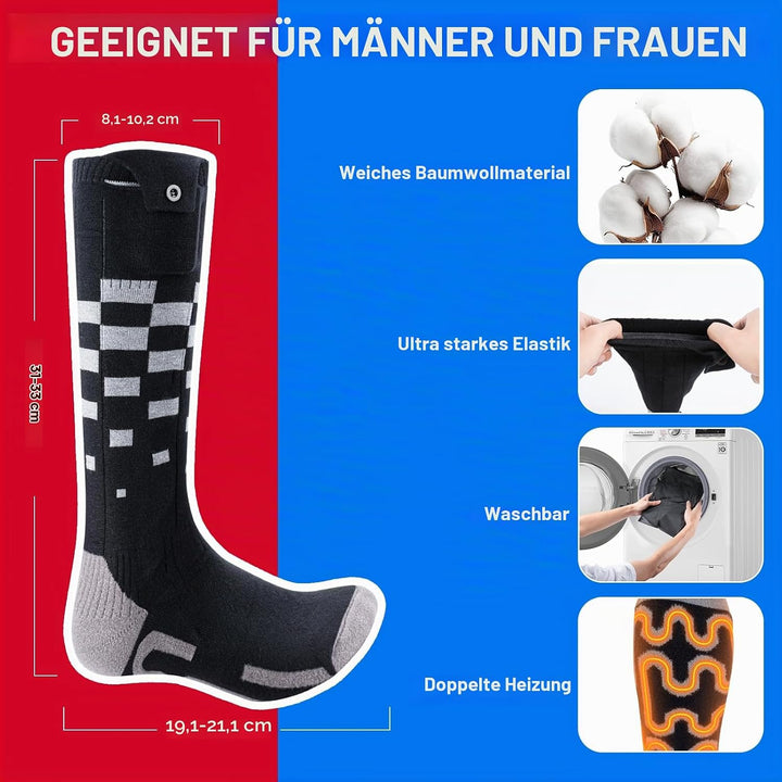 Beheizbare Socken Akku Wiederaufladbare elektrische Beheizte Socken für Damen und HerrenTemperature