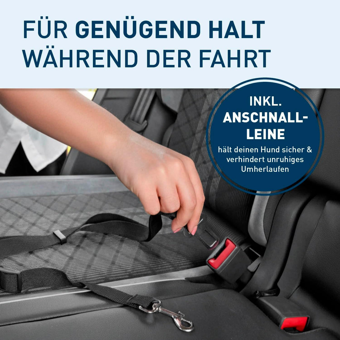 FLIPLINE Hundeautositz – verstärkte, wasserfeste Hundebox Auto für Hund 12(S) bis 26(L) kg | Hundezu