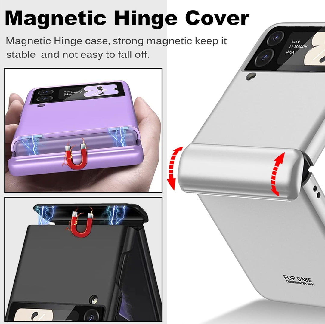 Miimall für Samsung Galaxy Z Flip 3 Hülle, Magnetischer Scharnierschutz Kamera Abdeckung Ultra Dünn