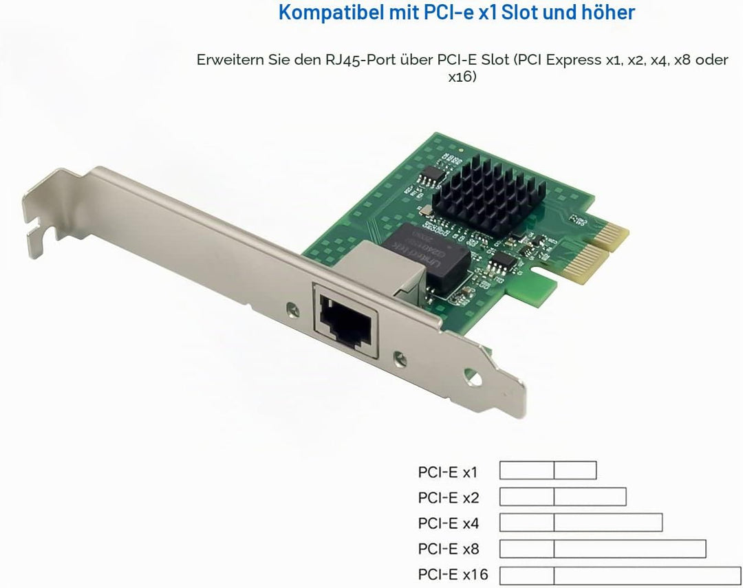 2,5 GBase-T PCIe 3.1 Netzwerkadapter mit Intel I225-V + 91 cm Cat8 Ethernet-Kabel 2500/1000/100 Mbps
