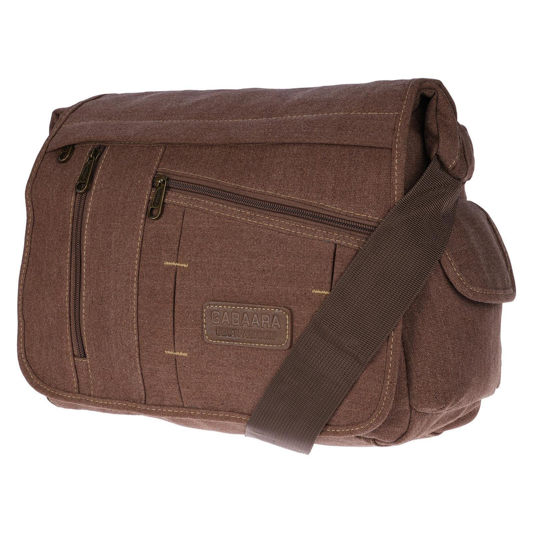 Christian Wippermann grosse XL Herren Damen Tasche Umhängetasche Canvas Messenger Bag Braun, Braun