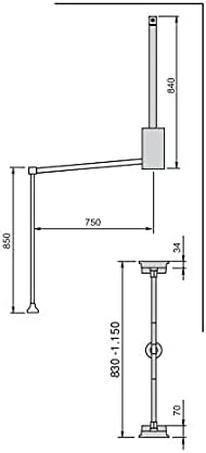 Emuca - Kleiderlift für Schrank, Ausziehbarer Kleiderlift 830-1150mm Breite, Schrankinnenseiten Mont