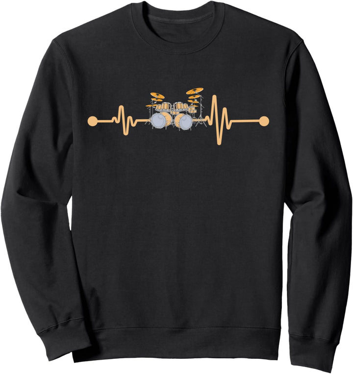 Rock Musiker Schlagzeuger Drummer Herzschlag Schlagzeug Sweatshirt